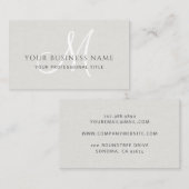 エッグシェルリネンシンプルモノグラミニマルム 名刺 (正面/裏面)