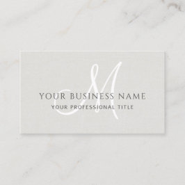 エッグシェルリネンシンプルモノグラミニマルム 名刺