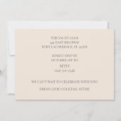 エッグシェル金ゴールド40歳の誕生日シャンパン 招待状 (裏面)