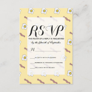 エッグスアンドベーコンブレックファーストグルメおもしろいパターン 出欠カード