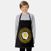 エッグスオンプレート版木、銅版、版画 エプロン (着用した状態)