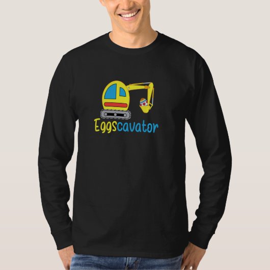 エッグスカベーターイースターエッグショベル掘りイースター Tシャツ (正面)