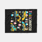 エッグスカベーターイースターエッグ狩り建築トラックへ フリースブランケット (正面(横))