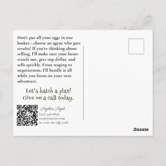 エッグストラアグレ実在ートリアルティマーケティング ポストカード (裏面)