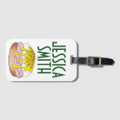 エッグスパーソナライズされたベネディクト朝食フードダイナー ラゲッジタグ (正面横)