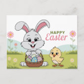 エッグス,バニーとシック – ハッピーイースター ポストカード (正面)