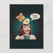 エッグズフォーブレックファーストこのエコノミーレトロウーマン ポストカード (正面)