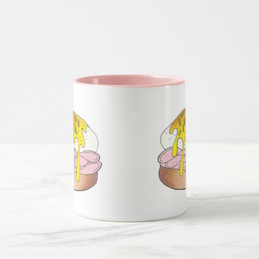 エッグズベネディクトブレックファーストディナーフードグルメハム マグカップ (中央)