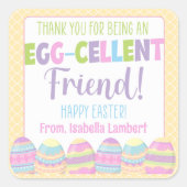 エッグセラーの友人イースターになってくれてありがとう スクエアシール (正面)