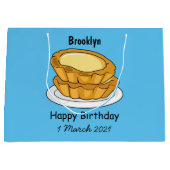 エッグタルトの漫画イラスト ラージペーパーバッグ (正面)