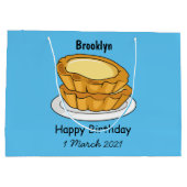 エッグタルトの漫画イラスト ラージペーパーバッグ (裏面)