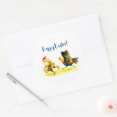 エッグテイフヴィンテージおもしろいジェニーニストルーム復活祭 ラウンドシール (封筒)