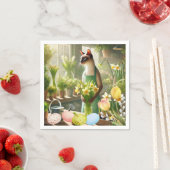 エッグナプキン付きイースターキャット スタンダードカクテルナプキン (インサイチュ)