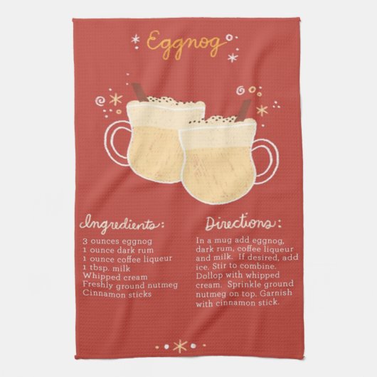 エッグノグのレシピ キッチンタオル (縦)