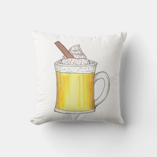 エッグノグエッグノグクリスマスウィンターホリデードリンク クッション (正面)