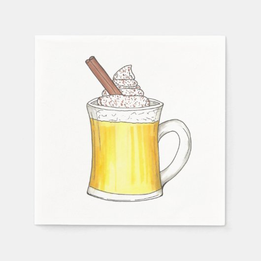 エッグノグエッグノグクリスマスウィンターホリデードリンク スタンダードカクテルナプキン (正面)