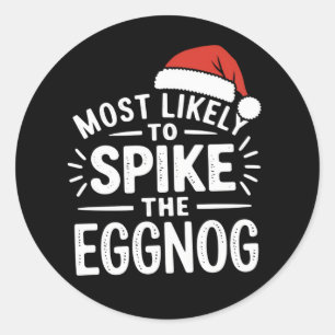 エッグノッグにスパイシーな調味料を加えがちなクリスマスのマッチング ラウンドシール
