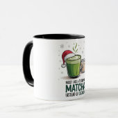 エッグノッグの代わりに抹茶を飲むクリスマス マグカップ (正面左)