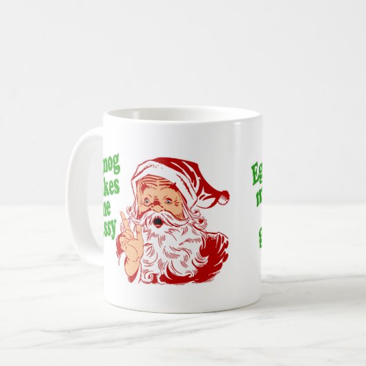 エッグノッグはサンタを屁をさせます コーヒーマグカップ (正面左)