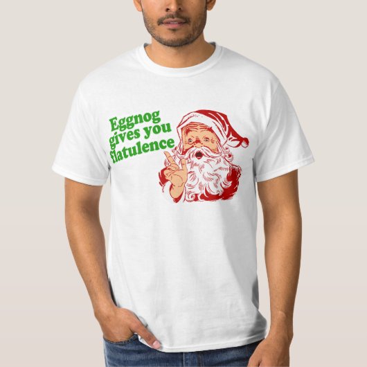 エッグノッグはサンタを屁をさせます Tシャツ (正面)