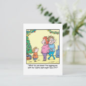 エッグノッグを離れたクリスマスの漫画 シーズンポストカード (スタンド正面)