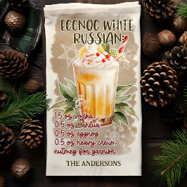 エッグノッグホワイトロシアンクリスマスカクテルレシピ キッチンタオル