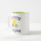 エッグハンターチャンピオンイースターモダンホリデー ツートーンマグカップ (正面左)