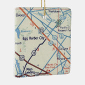 エッグハーバーシティヴィンテージマップ セラミックオーナメント (右)