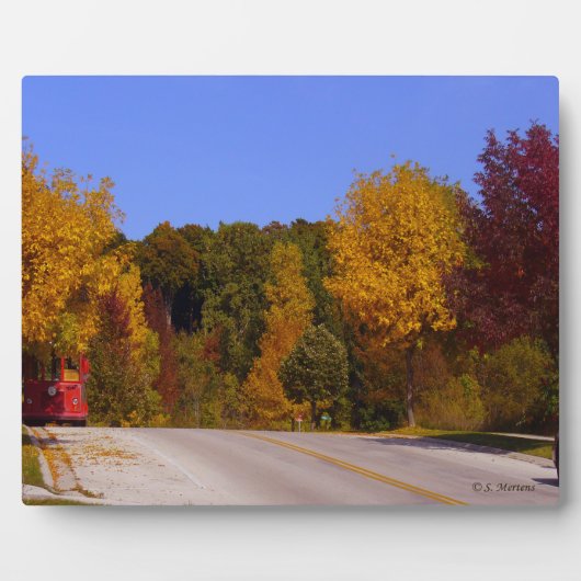 エッグハーバー、WI秋シーズンとトロリーカー フォトプラーク (正面)