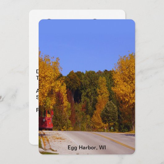 エッグハーバー、WI秋シーズンとトロリーカー 招待状 (正面/裏面)