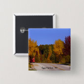 エッグハーバー、WI秋シーズンとトロリーカー 缶バッジ (正面&裏面)