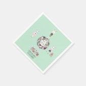 エッグバニーワイルドフラワーパーソナライズされたヴィンテージイースター スタンダードカクテルナプキン (角)