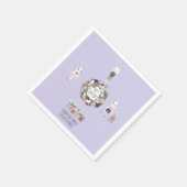 エッグバニーワイルドフラワーパーソナライズされたヴィンテージ復活祭 スタンダードカクテルナプキン (角)