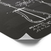 エッグビーター1874パテントアート – Chalkboard ポスター (角)