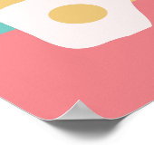 エッグフライドブレックファカラフルーストポップ・アートのアートスタイル ポスター (角)