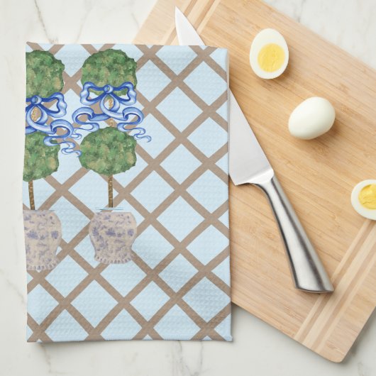 エッグブルーチノワセリージンジャージャージャージャーズトピアリー キッチンタオル (四つ折り)