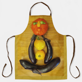 エッグプランティプランティオールオーバープリントエプロン エプロン