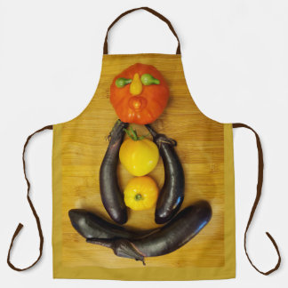 エッグプランティプランティオールオーバープリントエプロン エプロン