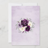 エッグプラントパープル プラム アイボリー ホワイト ボーホー 私たちはまだやります 招待状 (裏面)