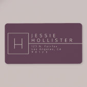 エッグプラント&シルバーさびモノグラムの差出人住所 ラベル