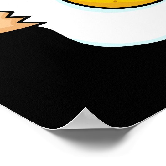 エッグプンダークおもしろいBGを引き裂いて ポスター (角)