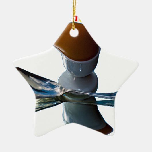 エッグヘッド予測できなデザイン セラミックオーナメント (正面)