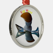 エッグヘッド予測できなデザイン メタルオーナメント (右)