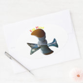 エッグヘッド予測できなデザイン 楕円形シール (封筒)