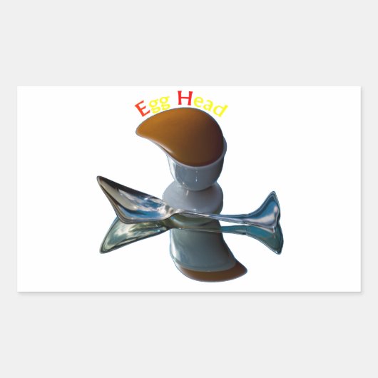 エッグヘッド予測できなデザイン 長方形シール (正面)