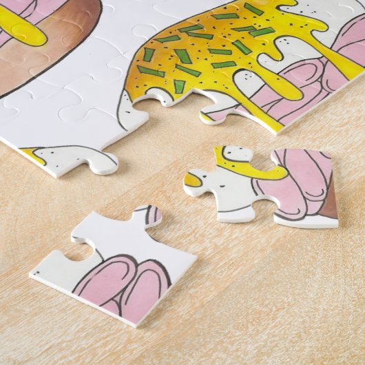 エッグベネディクト朝食キッチンフードグルメハム ジグソーパズル (側面)