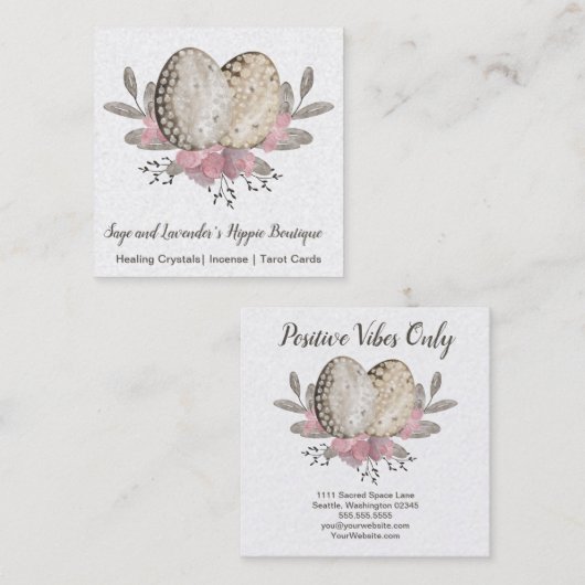 エッグボホウォーターの色 スクエア名刺 (正面/裏面)