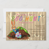 エッグモダン狩りイースターバニーラビットカスタム 招待状 (正面)