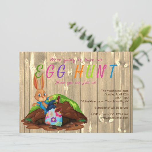 エッグモダン狩りイースターバニーラビットカスタム 招待状 (スタンド正面)