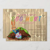 エッグモダン狩りイースターバニーラビットカスタム 招待状 (正面/裏面)